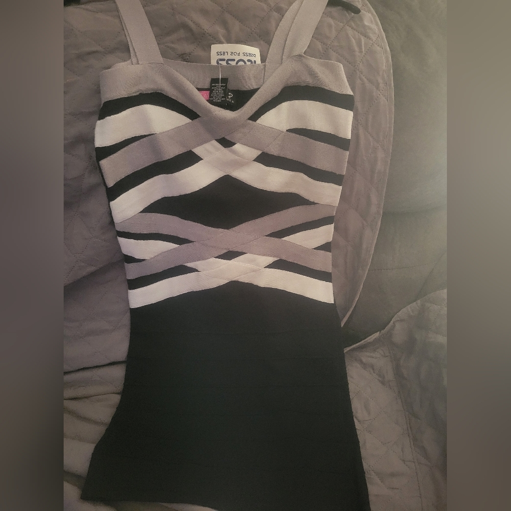 Striped Black and Gray Dress